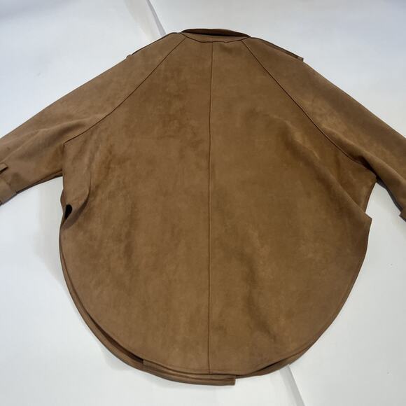 Sz XS JOSEPH RIBKOFF CAMEL FAUX SUEDE JACKET - Picture 10 of 10
